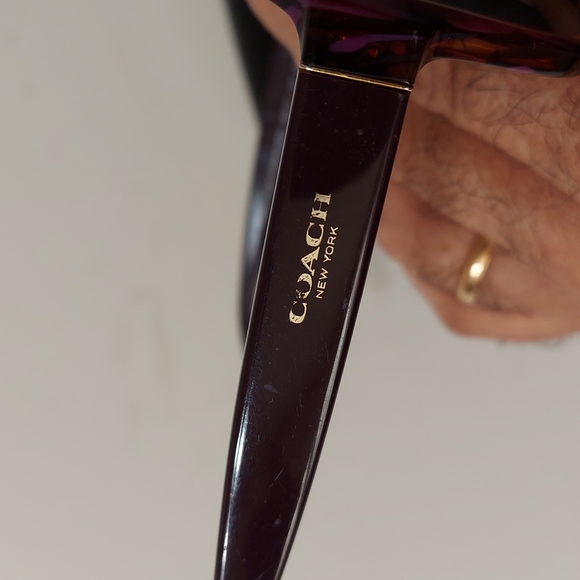 Coach Ladies Beautiful Prescription Sunglasses Purple Confetti Frame With Case - Picture 3 of 11